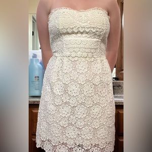 Free People White Strapless Dress Size S